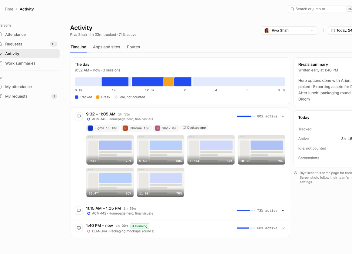 Trakkar desktop tracker with optional screenshot and activity monitoring