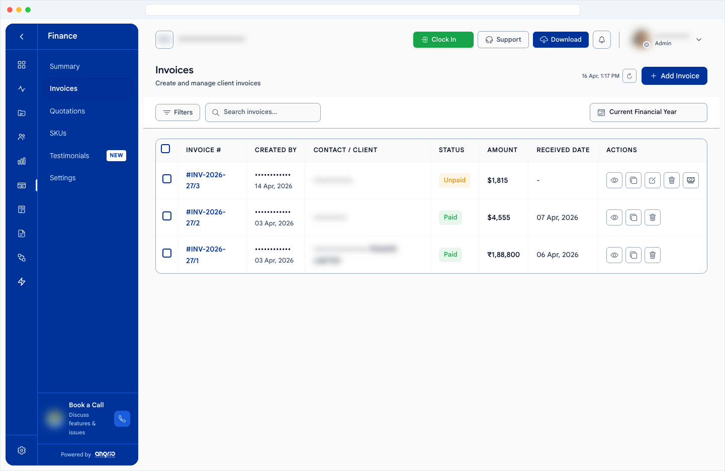 Invoice Management Dashboard